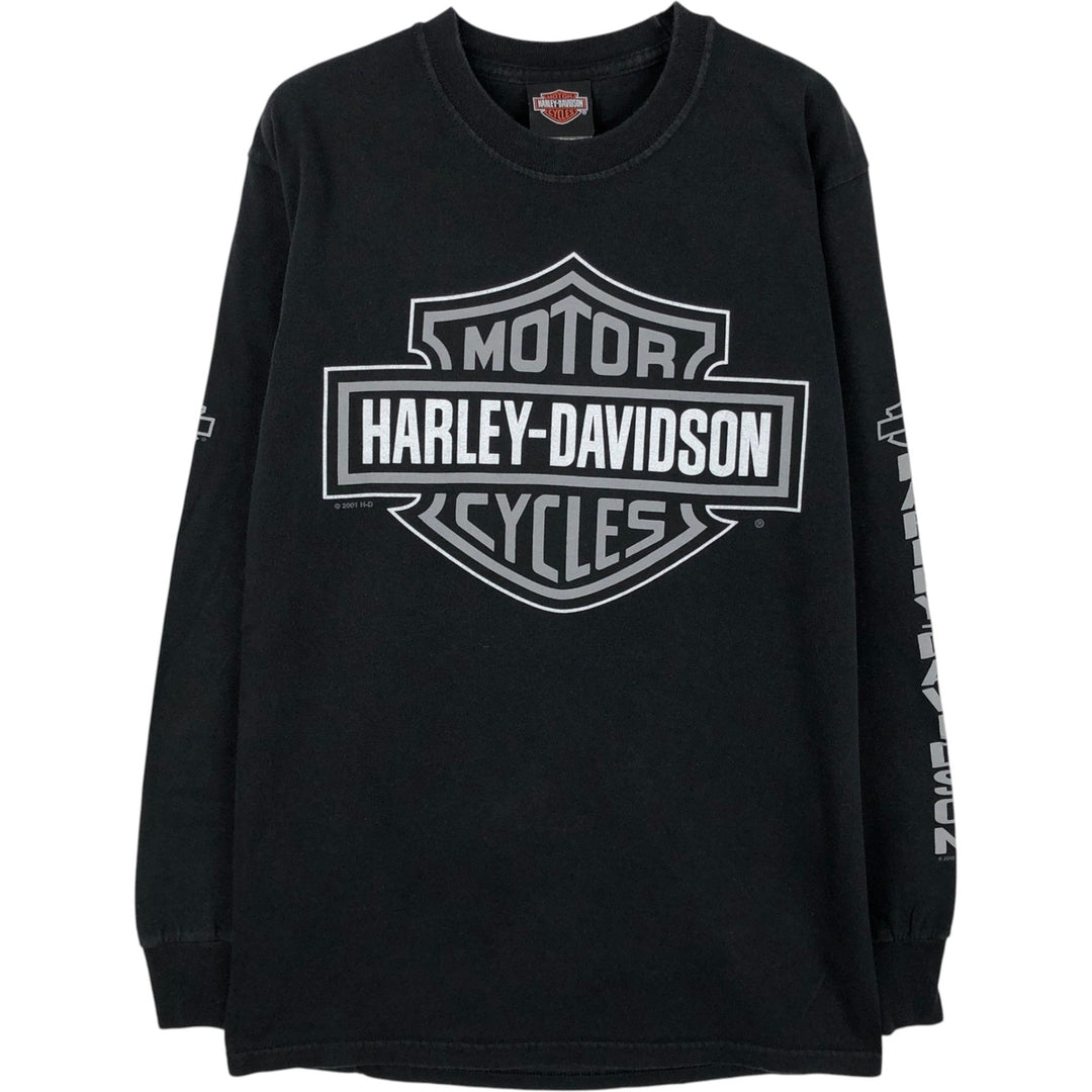 00'S Harley-Davidson Long Sleeve T-Shirt, Men's Size S cotton black type Vintage Second Hand