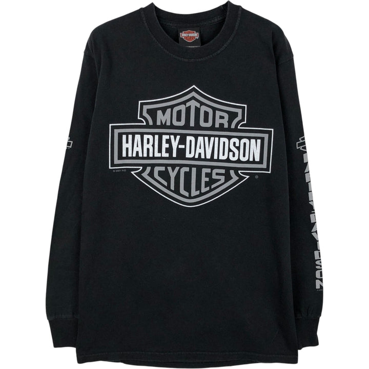 00'S Harley-Davidson Long Sleeve T-Shirt, Men's Size S cotton black type Vintage Second Hand