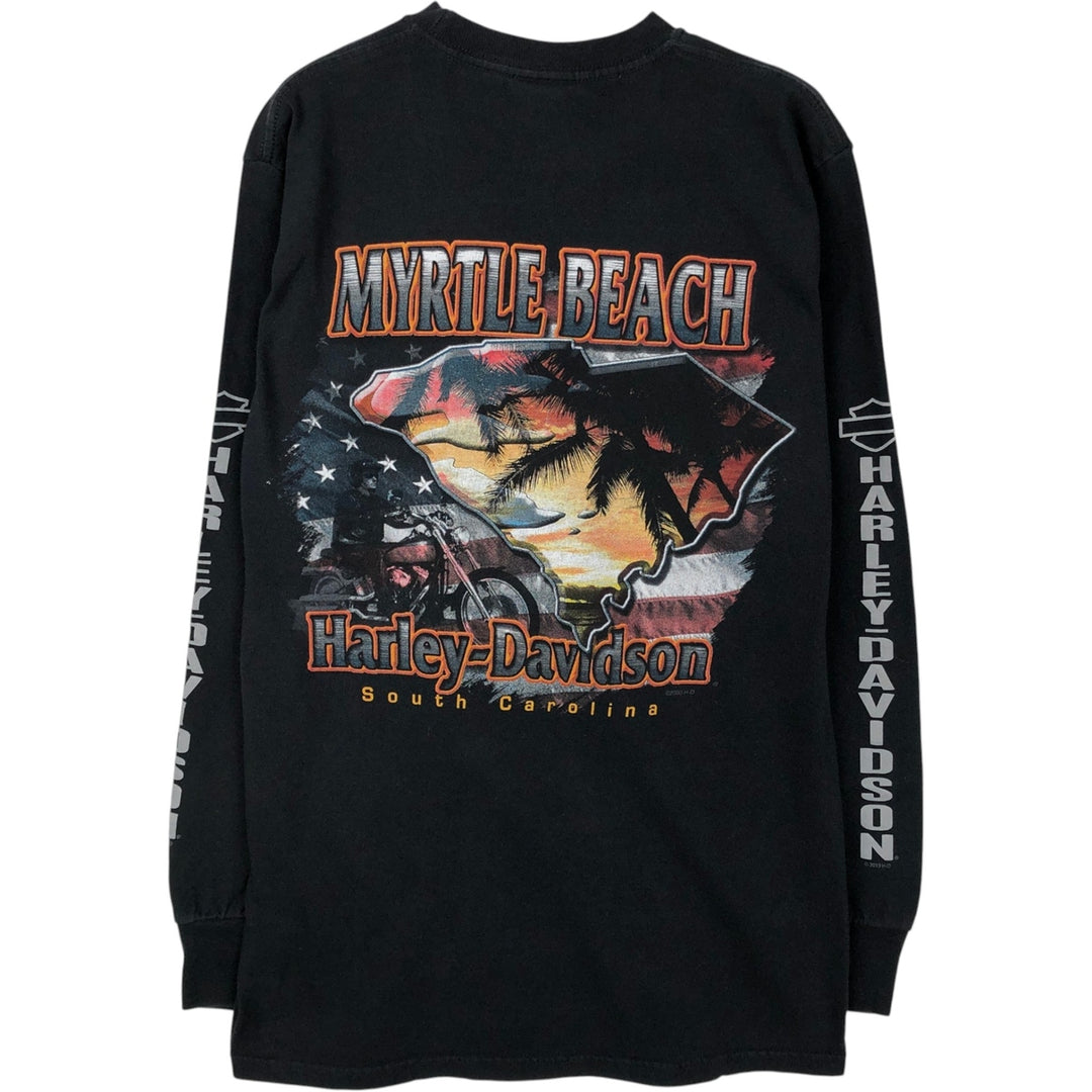 00'S Harley-Davidson Long Sleeve T-Shirt, Men's Size S cotton black type Vintage Second Hand