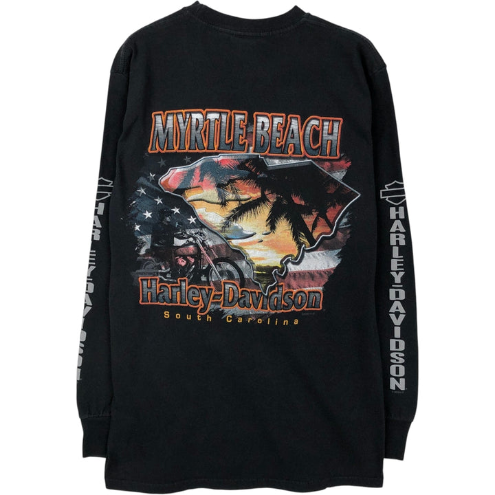 00'S Harley-Davidson Long Sleeve T-Shirt, Men's Size S cotton black type Vintage Second Hand