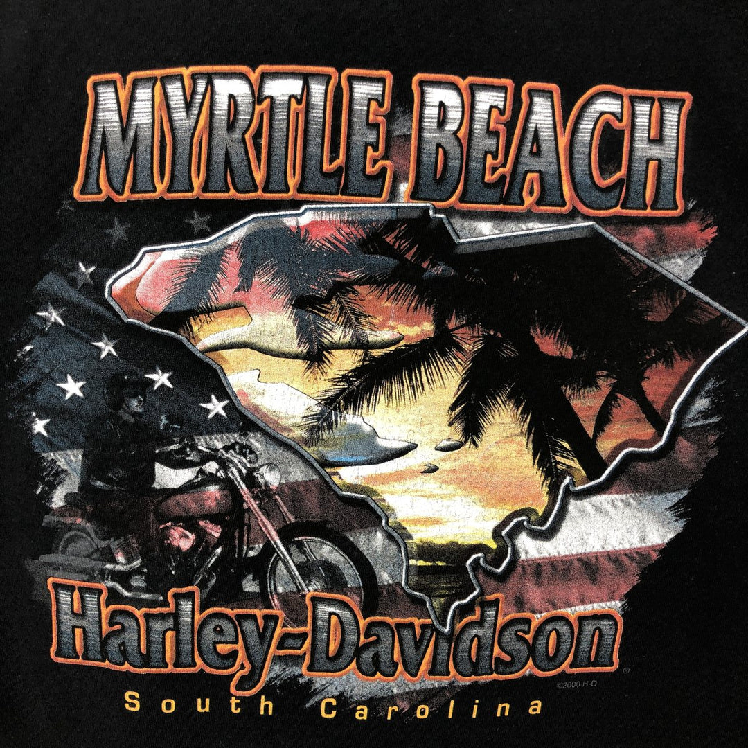 00'S Harley-Davidson Long Sleeve T-Shirt, Men's Size S cotton black type Vintage Second Hand