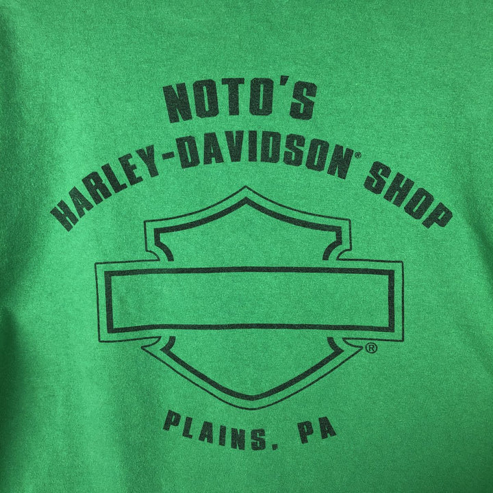 Harley-Davidson Pin-up Girl Motorcycle Long-Sleeve T-Shirt (Men's Size M) cotton green type Vintage Second Hand