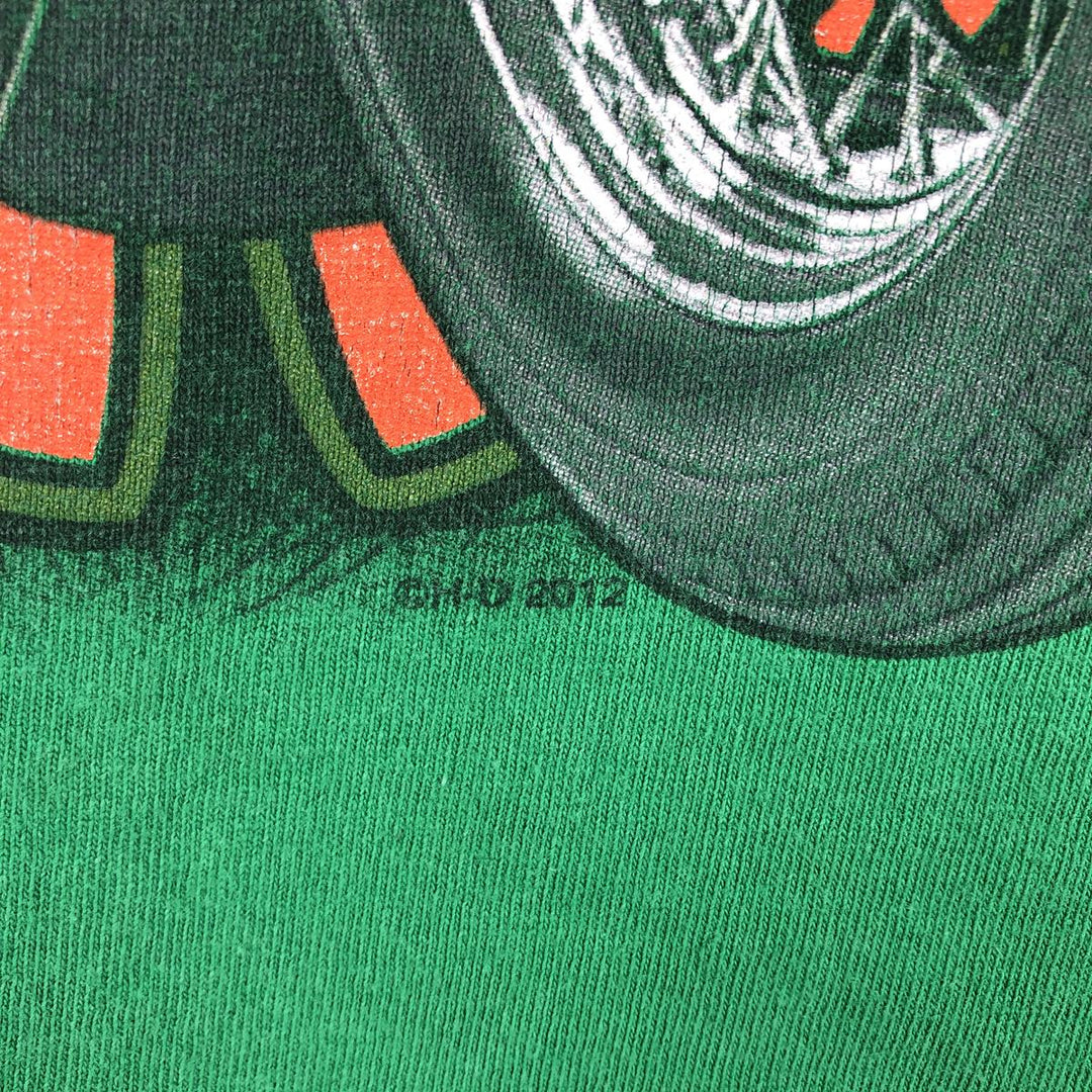 Harley-Davidson Pin-up Girl Motorcycle Long-Sleeve T-Shirt (Men's Size M) cotton green type Vintage Second Hand