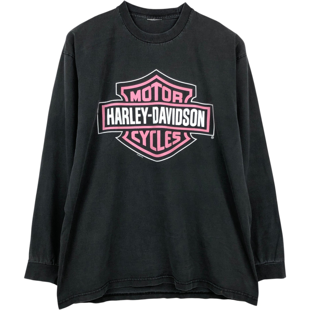 Harley-Davidson Motorcycle Long Sleeve T-Shirt, Men's Size L unclear black type Vintage Second Hand