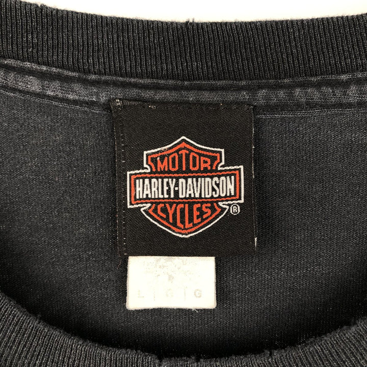 Harley-Davidson Motorcycle Long-Sleeve T-Shirt (Men's Size L) cotton black type Vintage Second Hand
