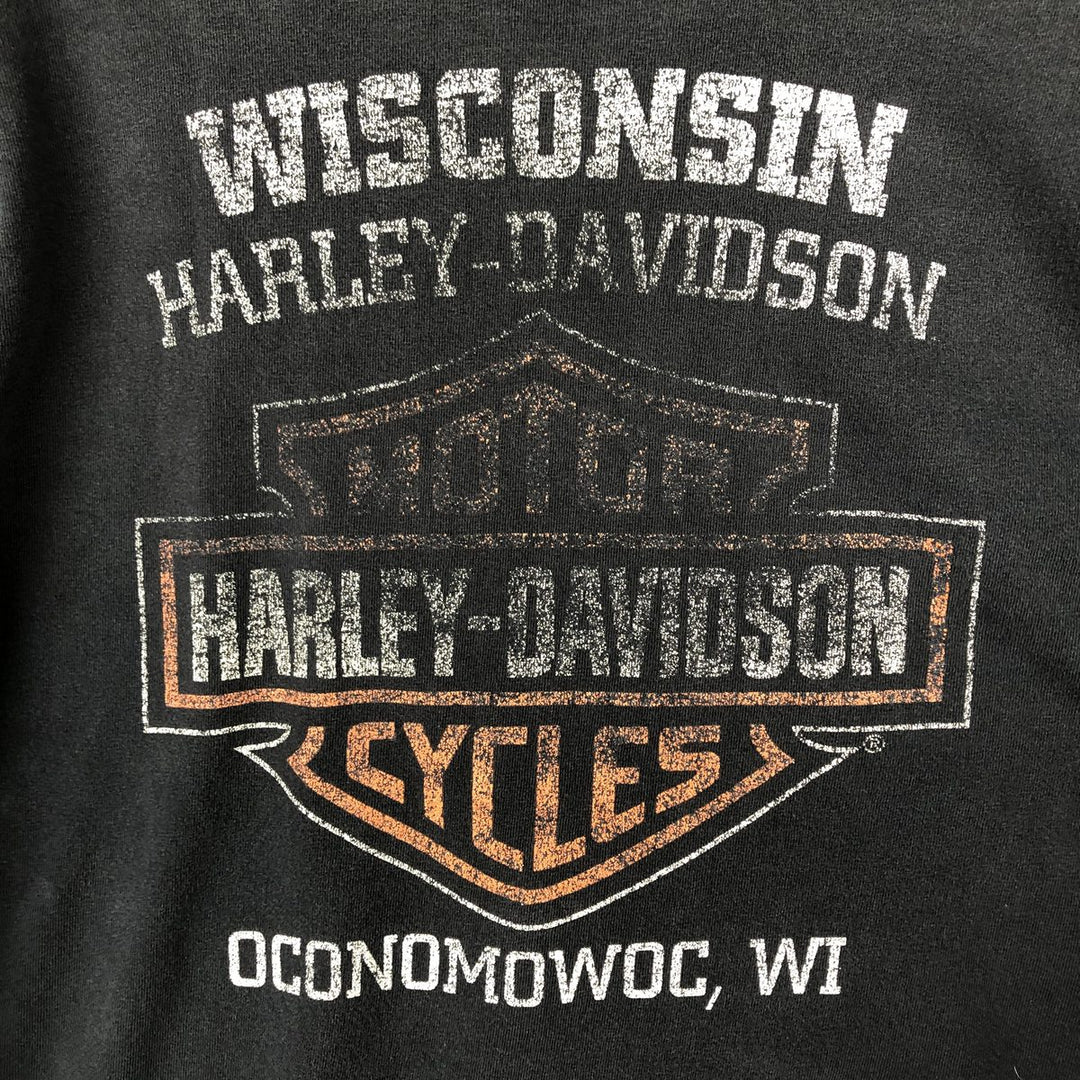 Harley-Davidson Motorcycle Long-Sleeve T-Shirt (Men's Size L) cotton black type Vintage Second Hand