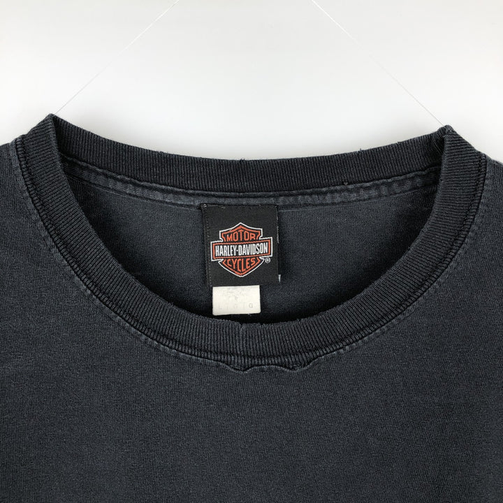 Harley-Davidson Motorcycle Long-Sleeve T-Shirt (Men's Size L) cotton black type Vintage Second Hand