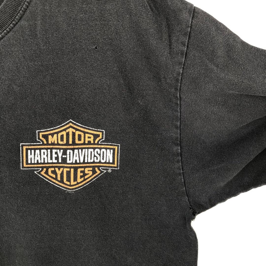 Harley-Davidson Motorcycle Long-Sleeve T-Shirt (Men's Size L) cotton black type Vintage Second Hand