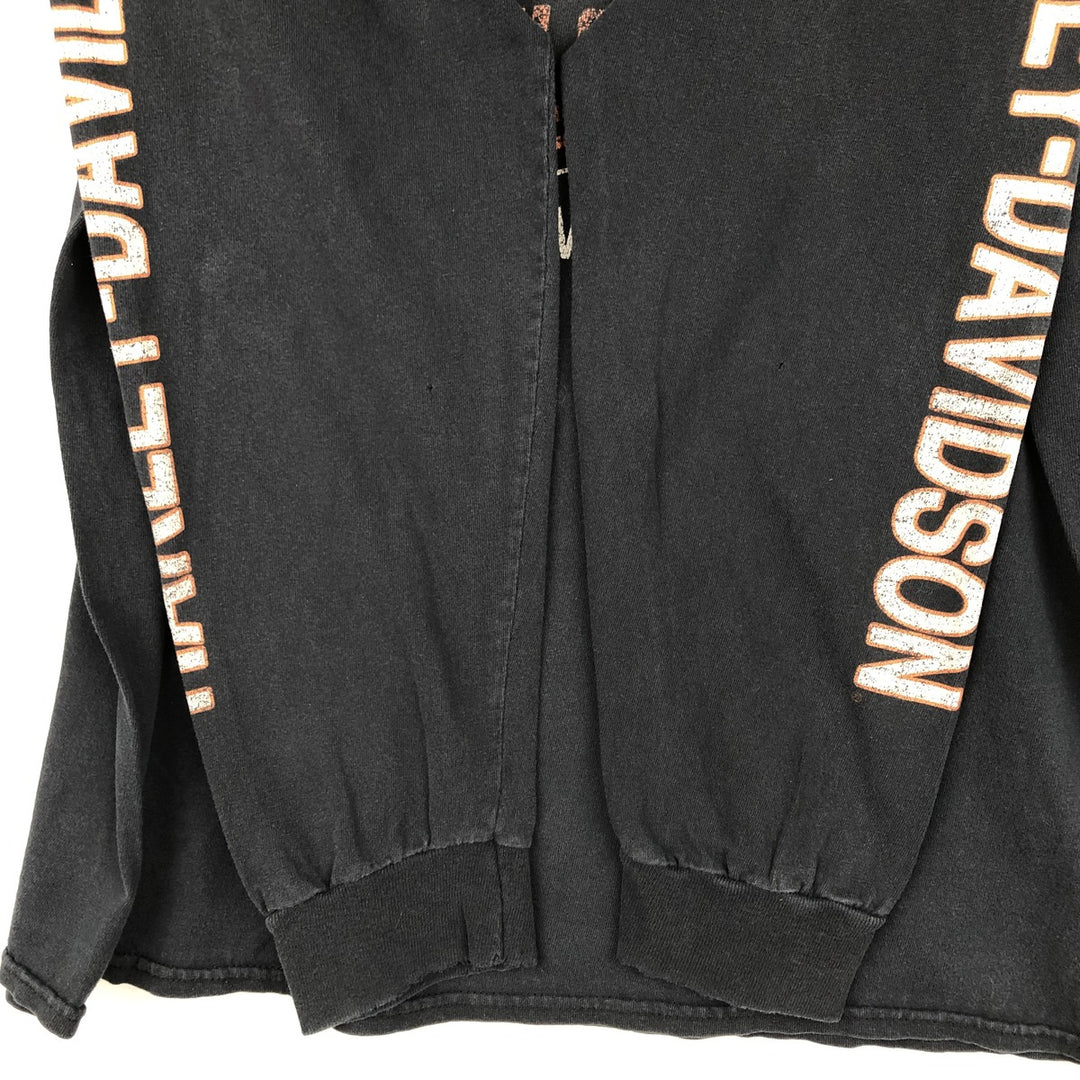 Harley-Davidson Motorcycle Long-Sleeve T-Shirt (Men's Size L) cotton black type Vintage Second Hand