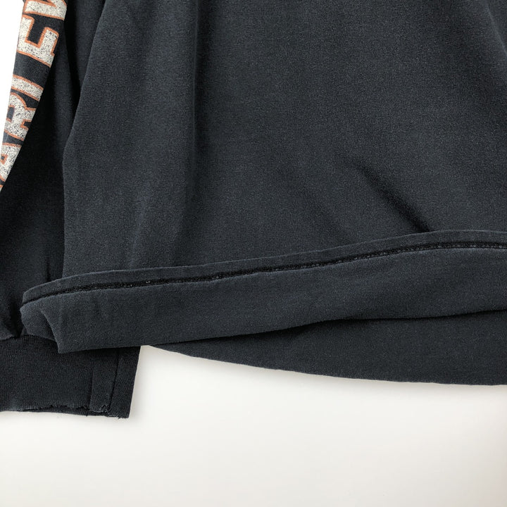 Harley-Davidson Motorcycle Long-Sleeve T-Shirt (Men's Size L) cotton black type Vintage Second Hand