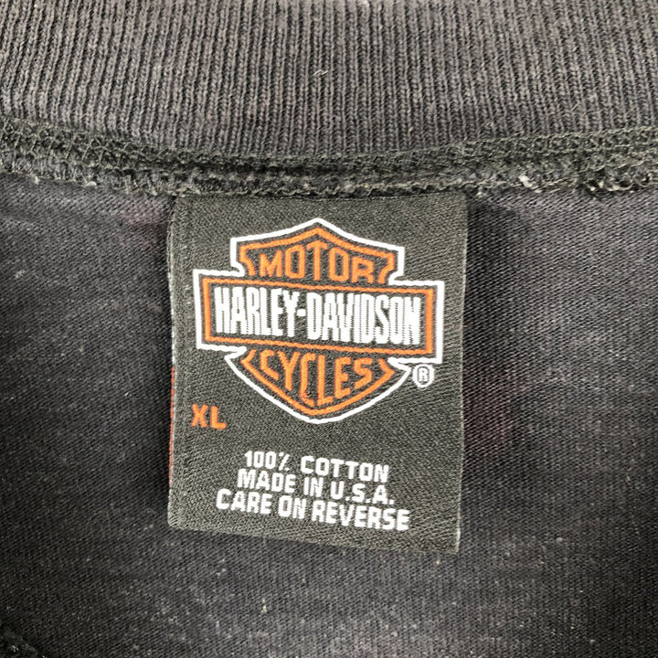 Harley-Davidson Motorcycle Long Sleeve T-Shirt, Made in USA, Men's Size XL cotton black type Vintage Second Hand