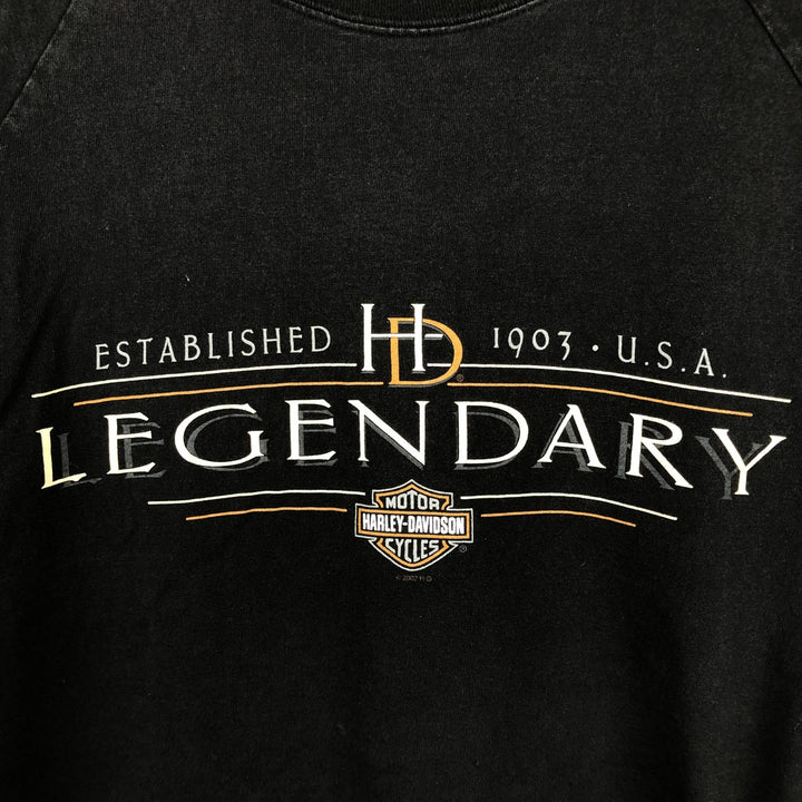 Harley-Davidson Motorcycle Long Sleeve T-Shirt, Made in USA, Men's Size XL cotton black type Vintage Second Hand