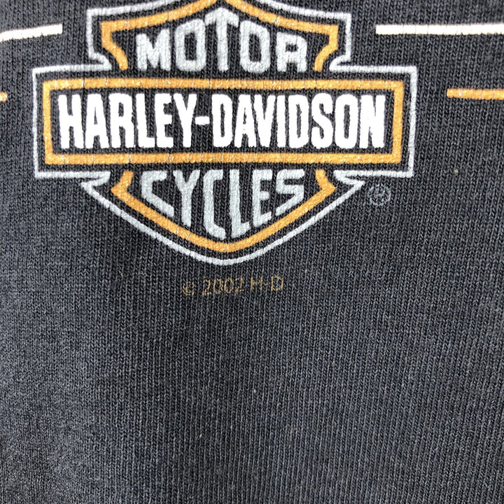 Harley-Davidson Motorcycle Long Sleeve T-Shirt, Made in USA, Men's Size XL cotton black type Vintage Second Hand