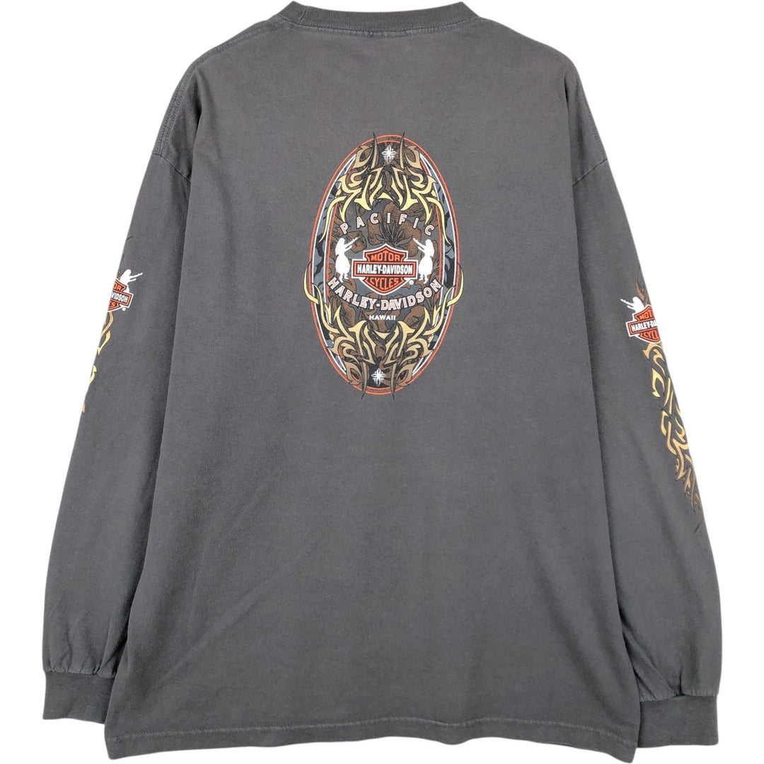 Harley-Davidson Motorcycle Long-Sleeve T-Shirt (Men's Size XL) cotton Charcoal Vintage Second Hand