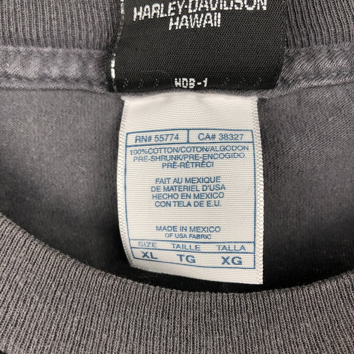 Harley-Davidson Motorcycle Long-Sleeve T-Shirt (Men's Size XL) cotton Charcoal Vintage Second Hand