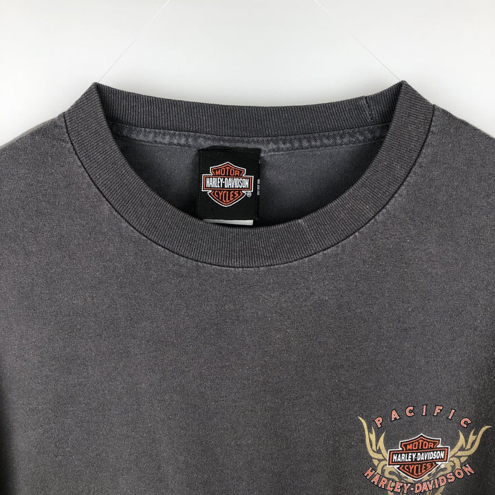 Harley-Davidson Motorcycle Long-Sleeve T-Shirt (Men's Size XL) cotton Charcoal Vintage Second Hand