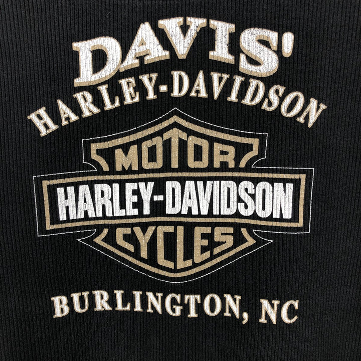 Harley-Davidson Skull Pattern Motorcycle Thermal Long-Sleeve T-Shirt, Men's Size XL (approx.) cotton black type Vintage Second Hand