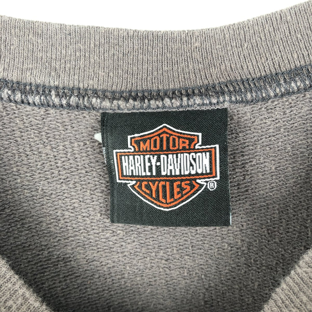 Harley-Davidson Eagle Pattern Motorcycle Long Sleeve T-Shirt, Men's Size XL unclear Charcoal Vintage Second Hand