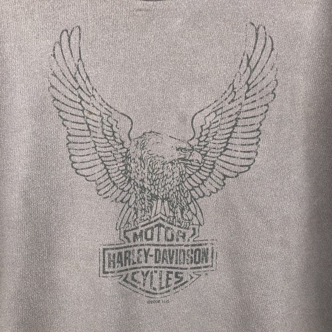 Harley-Davidson Eagle Pattern Motorcycle Long Sleeve T-Shirt, Men's Size XL unclear Charcoal Vintage Second Hand