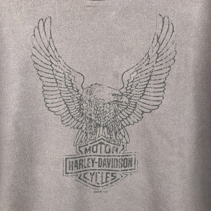 Harley-Davidson Eagle Pattern Motorcycle Long Sleeve T-Shirt, Men's Size XL unclear Charcoal Vintage Second Hand