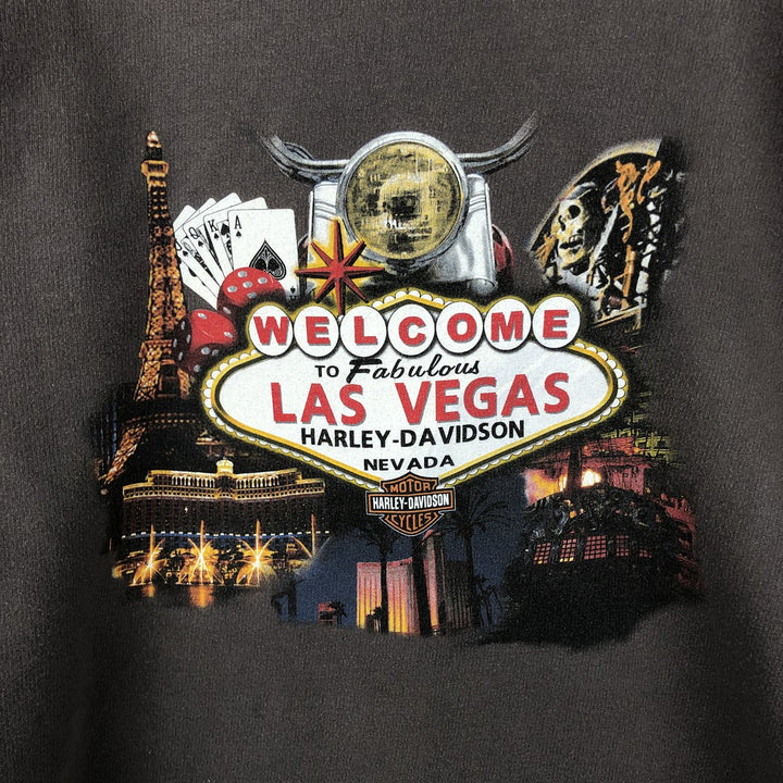 Harley-Davidson Eagle Pattern Motorcycle Long Sleeve T-Shirt, Men's Size XL unclear Charcoal Vintage Second Hand