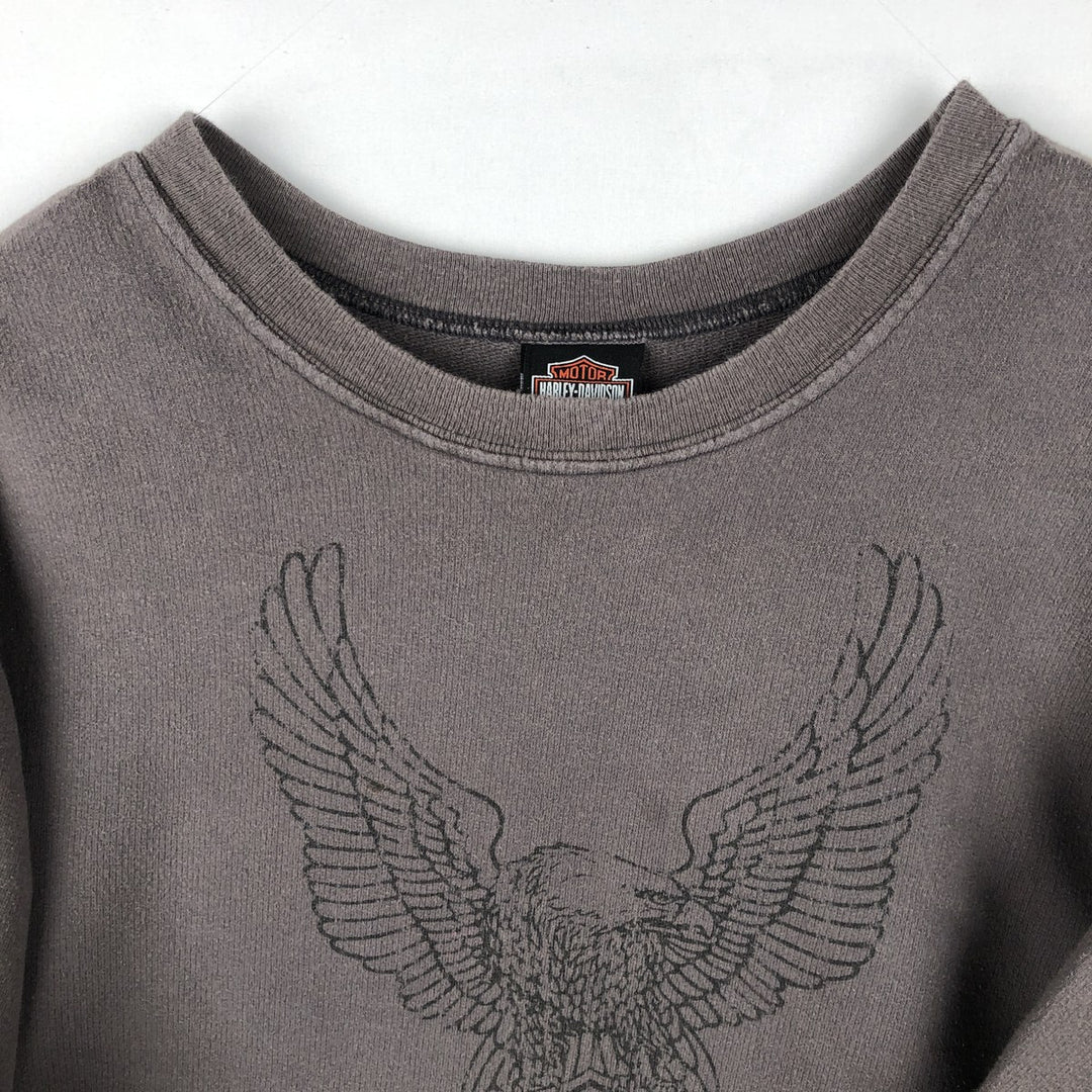 Harley-Davidson Eagle Pattern Motorcycle Long Sleeve T-Shirt, Men's Size XL unclear Charcoal Vintage Second Hand