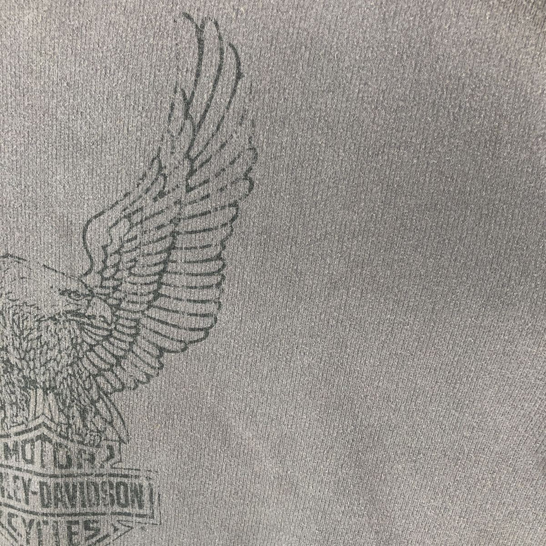 Harley-Davidson Eagle Pattern Motorcycle Long Sleeve T-Shirt, Men's Size XL unclear Charcoal Vintage Second Hand