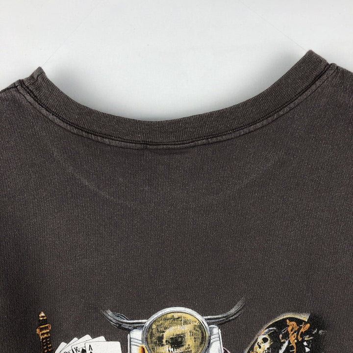 Harley-Davidson Eagle Pattern Motorcycle Long Sleeve T-Shirt, Men's Size XL unclear Charcoal Vintage Second Hand