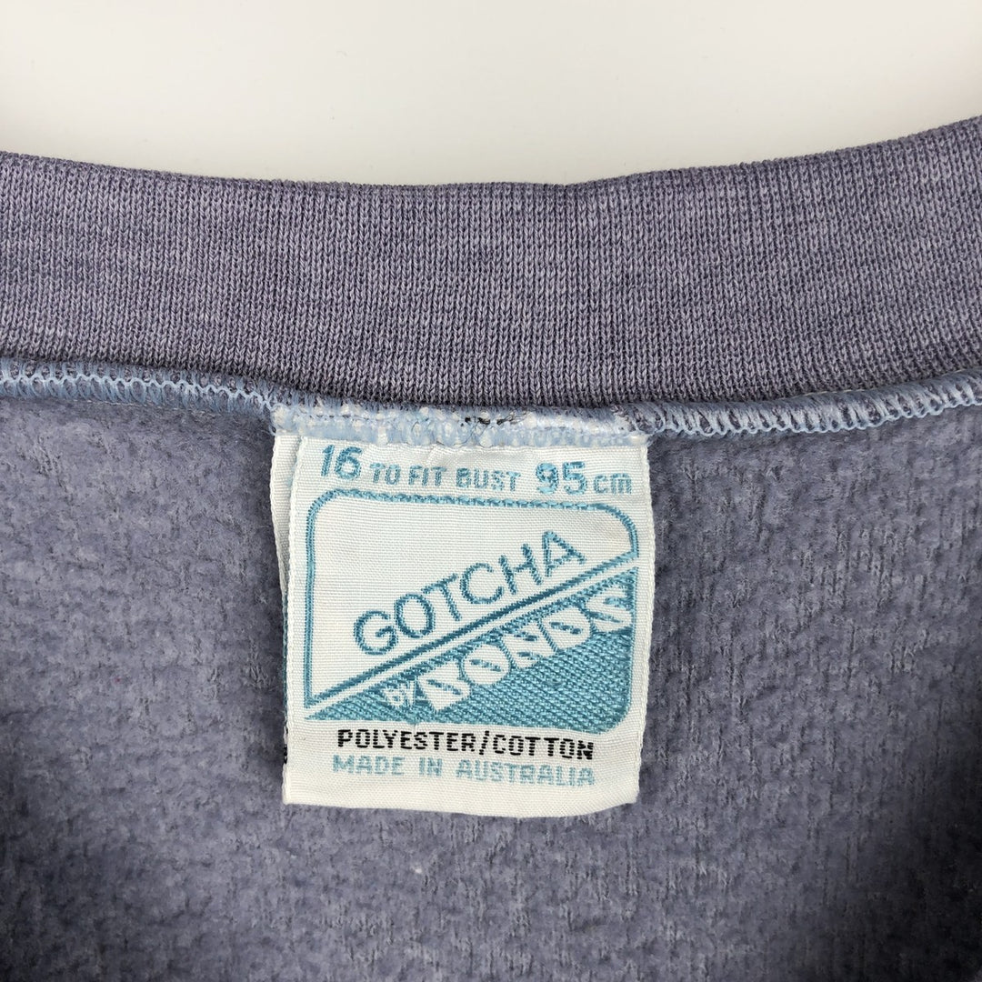 80s-90'S Bonds Gotcha V-neck sweatshirt, men's size L equivalent, vintage. polyester Purple type blue-purple Vintage Second Hand