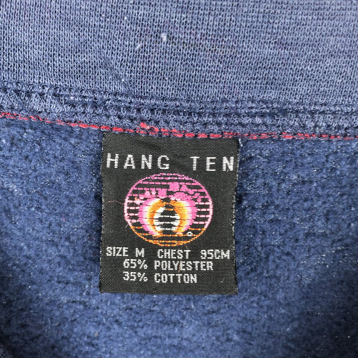 HANG TEN Two-Tone Print Sweatshirt (Men's Size M) polyester navy blue type Vintage Second Hand