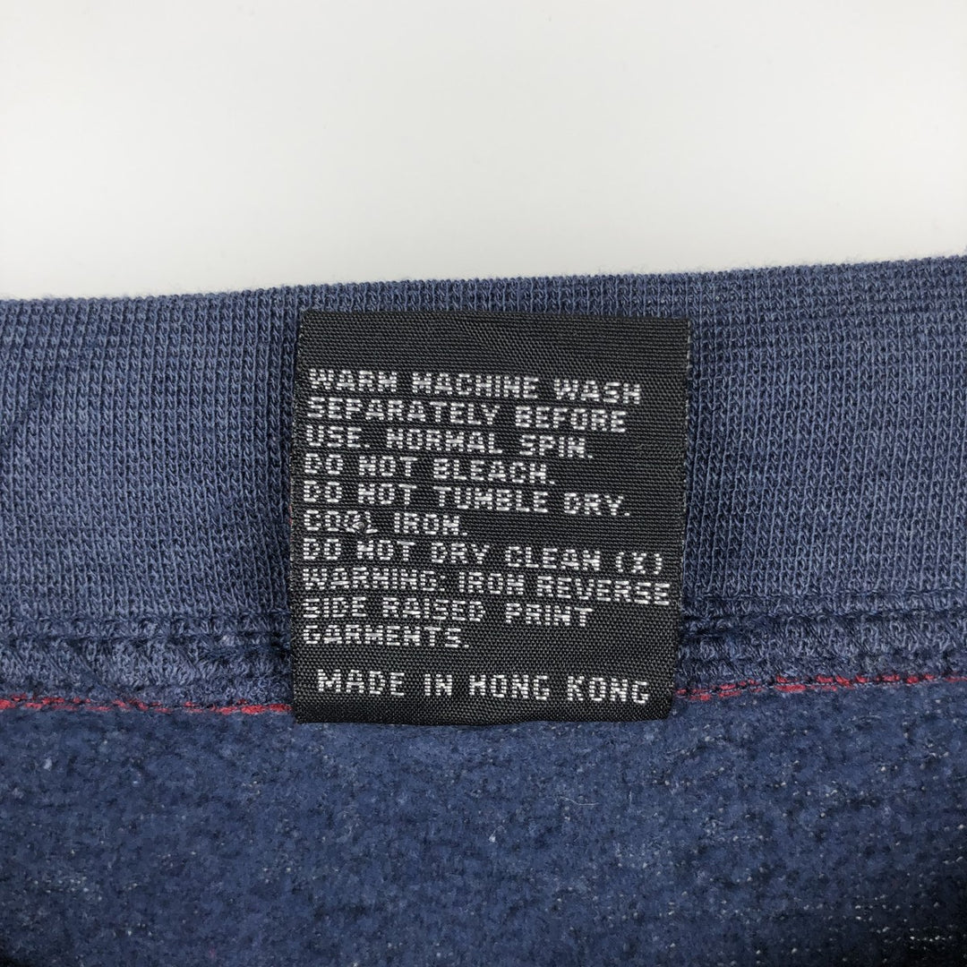 HANG TEN Two-Tone Print Sweatshirt (Men's Size M) polyester navy blue type Vintage Second Hand