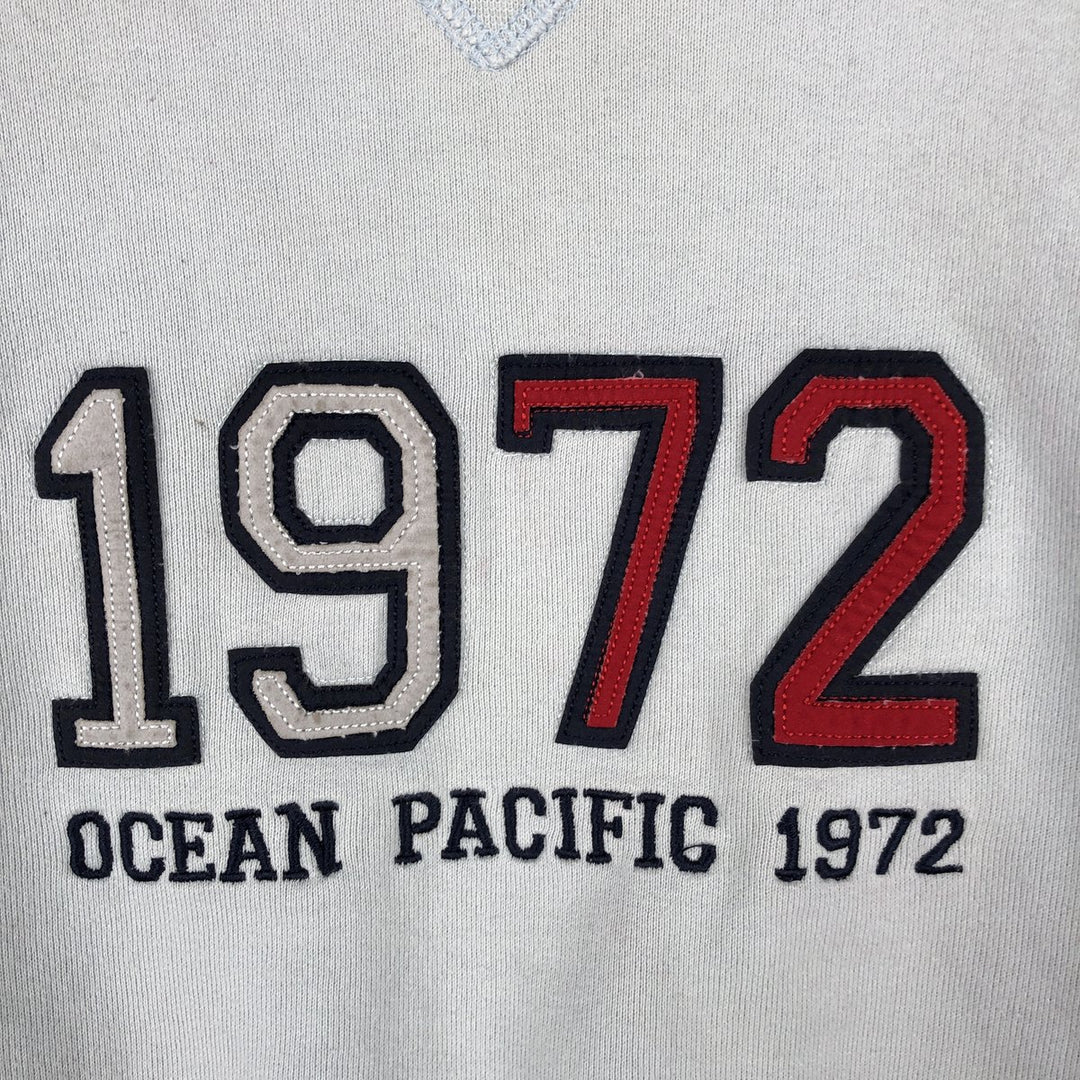 90'S Ocean Pacific logo sweatshirt, men's size L equivalent, vintage. unclear Blue type light blue Vintage Second Hand