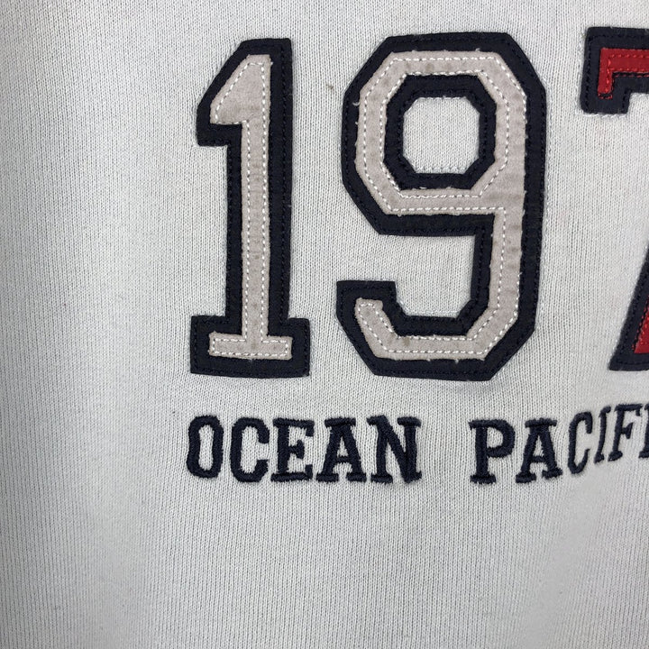 90'S Ocean Pacific logo sweatshirt, men's size L equivalent, vintage. unclear Blue type light blue Vintage Second Hand
