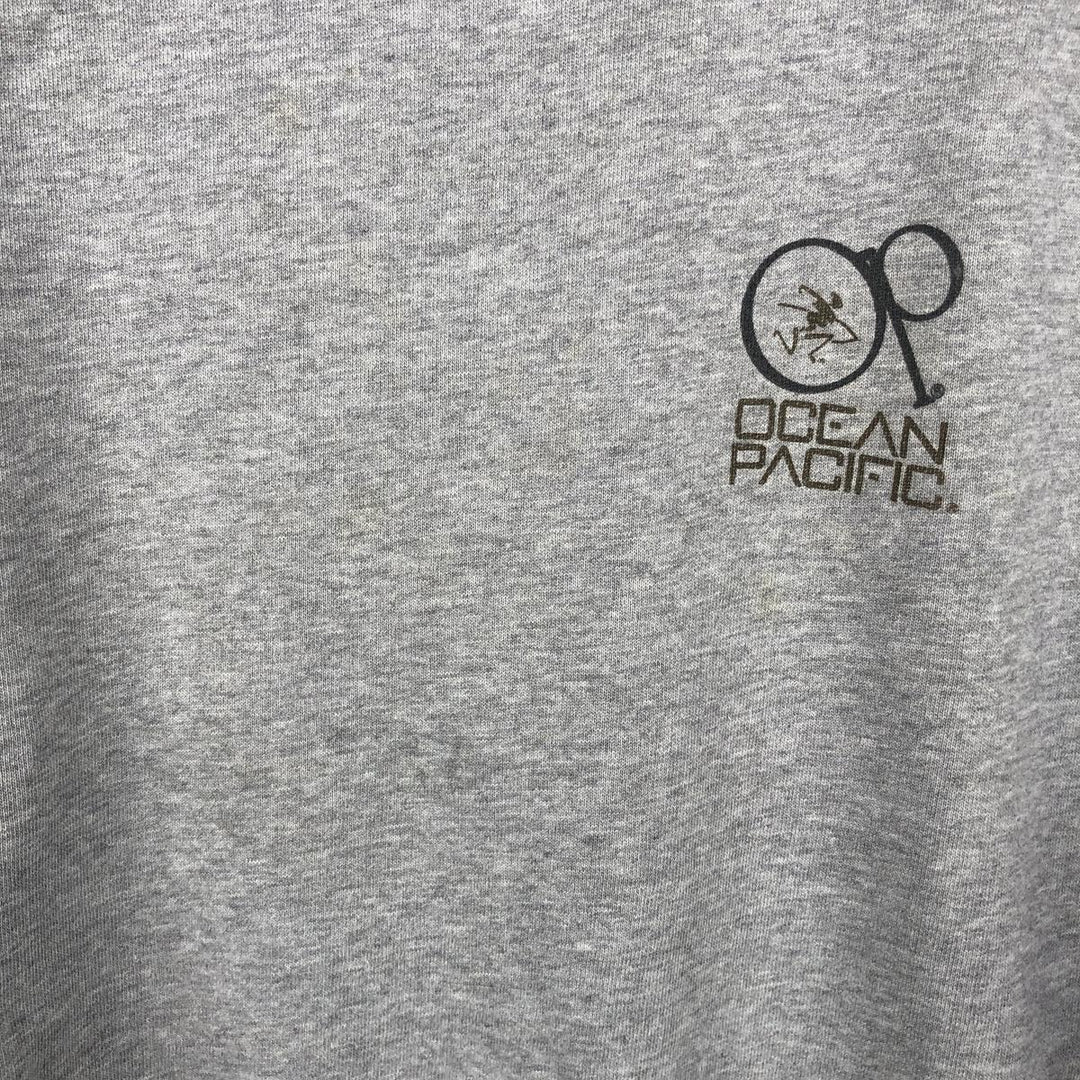 90'S Ocean Pacific printed sweatshirt, men's size L equivalent, vintage. unclear gray type Vintage Second Hand