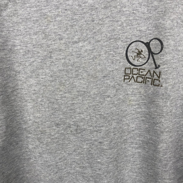 90'S Ocean Pacific printed sweatshirt, men's size L equivalent, vintage. unclear gray type Vintage Second Hand