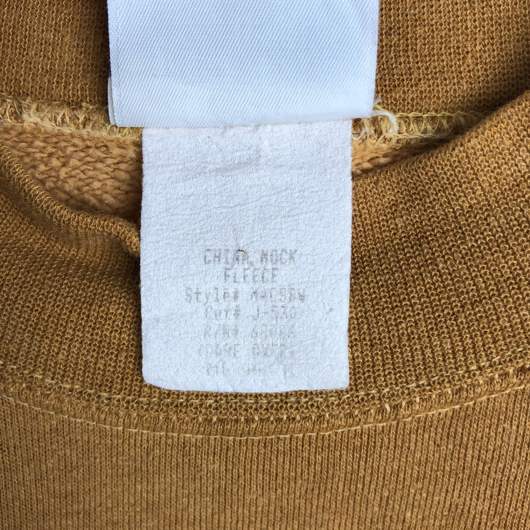 90'S Billabong CHINA MOCH FLEECE Mock Neck Print Sweatshirt, Men's Size L (approx.), Vintage cotton ocher yellow type Vintage Second Hand