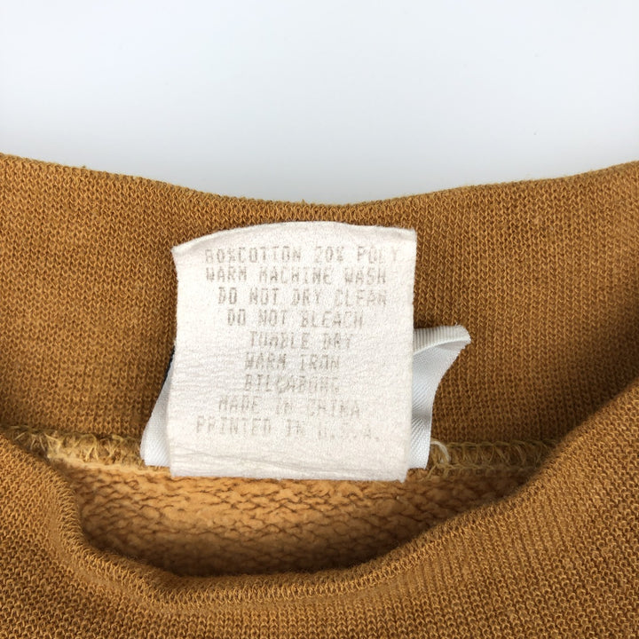 90'S Billabong CHINA MOCH FLEECE Mock Neck Print Sweatshirt, Men's Size L (approx.), Vintage cotton ocher yellow type Vintage Second Hand