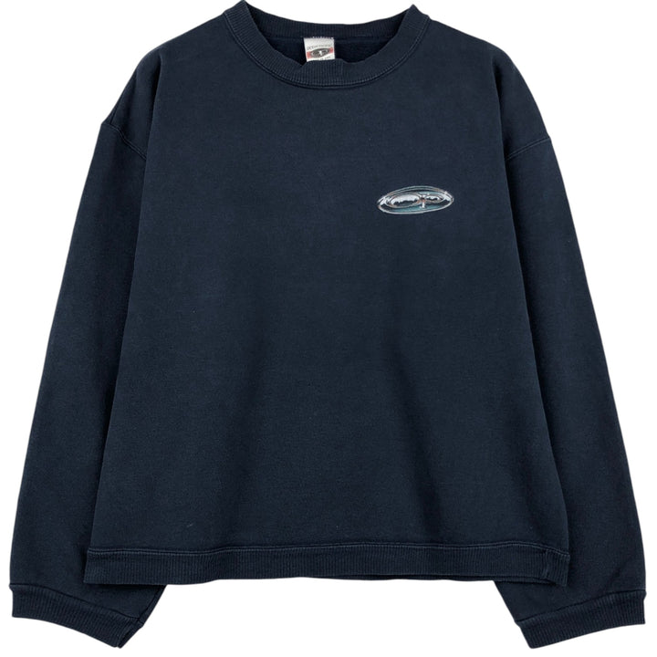 Ocean Pacific printed sweatshirt, made in USA, men's size L equivalent, vintage. unclear navy blue type Vintage Second Hand