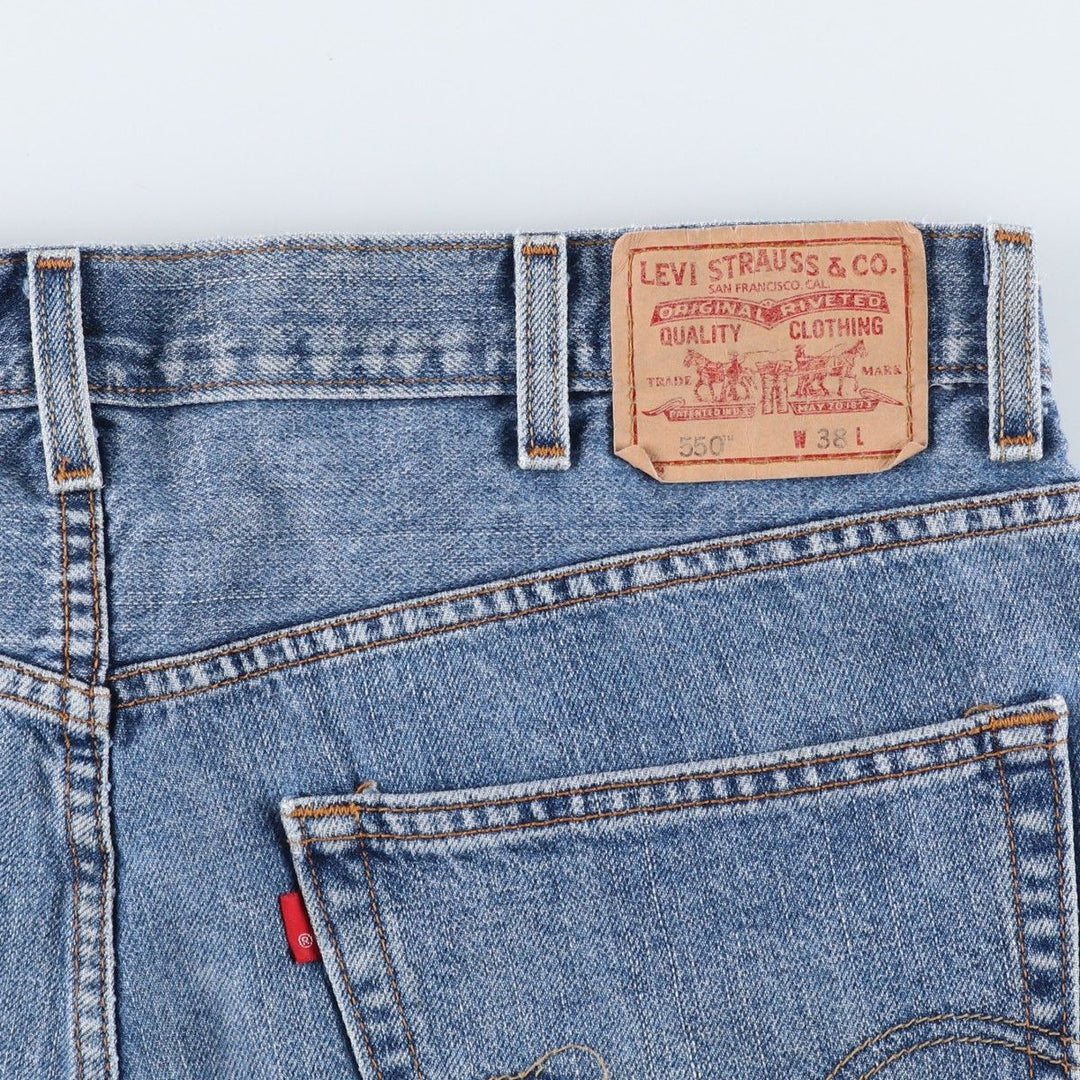 Big Size Levi's 550 Relaxed Fit Denim Shorts (Men's W40 equivalent) cotton blue type Vintage Second Hand