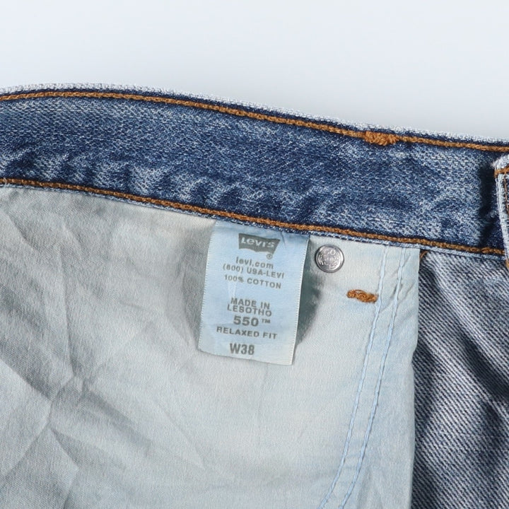 Big Size Levi's 550 Relaxed Fit Denim Shorts (Men's W40 equivalent) cotton blue type Vintage Second Hand
