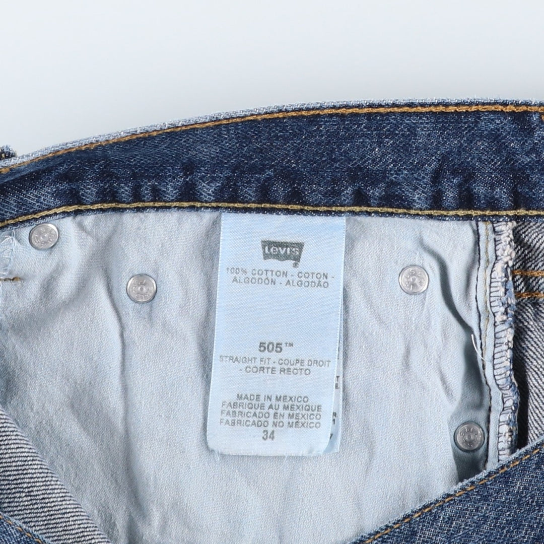 Levi's 505 denim shorts, men's size W35 cotton blue type Vintage Second Hand