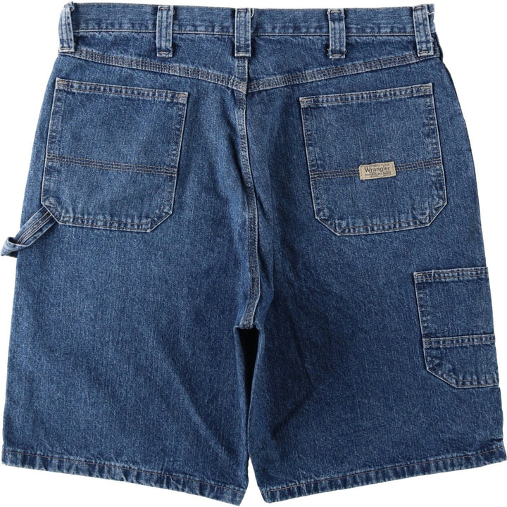 Wrangler denim painter shorts, men's size W37 (approx.) cotton blue type Vintage Second Hand
