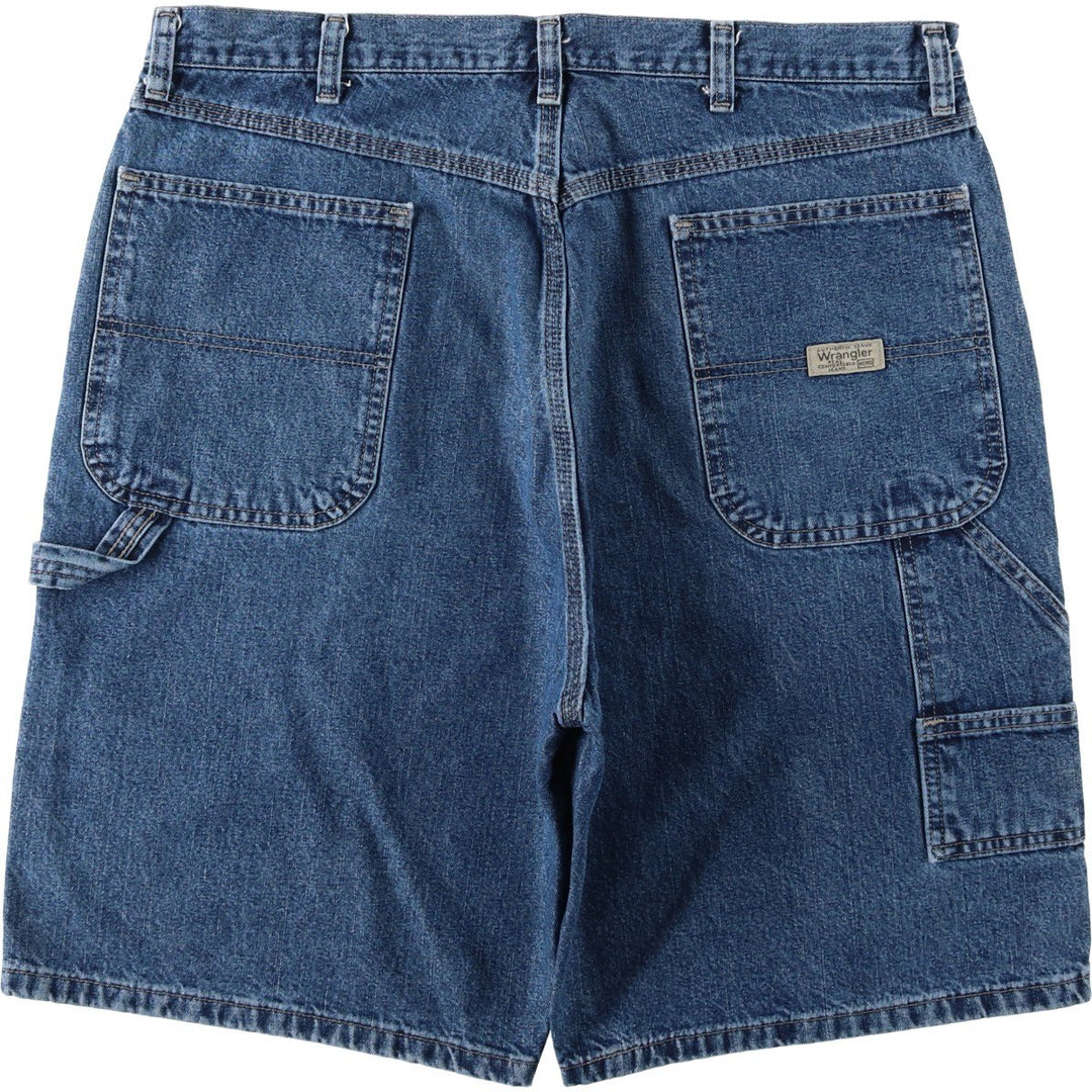 Wrangler denim painter shorts, men's size W37 (approx.) cotton blue type Vintage Second Hand