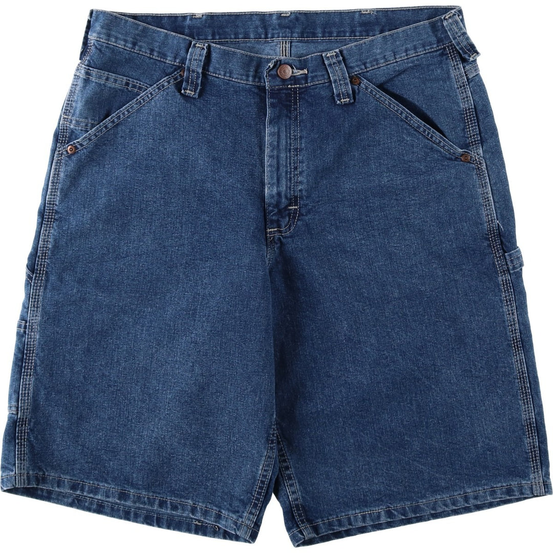 Lee denim painter shorts, men's size W35 (approx.) cotton blue type Vintage Second Hand