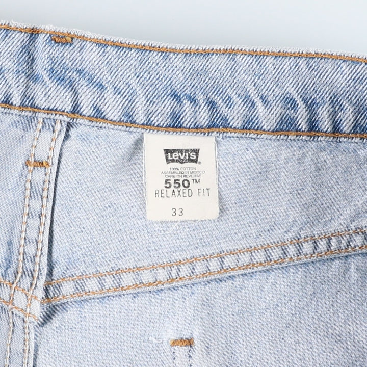 90'S Levi's 550 Relaxed Fit Orange Tab Denim Shorts, Men's Size W33 (approx.), Vintage cotton Blue type light blue Vintage Second Hand