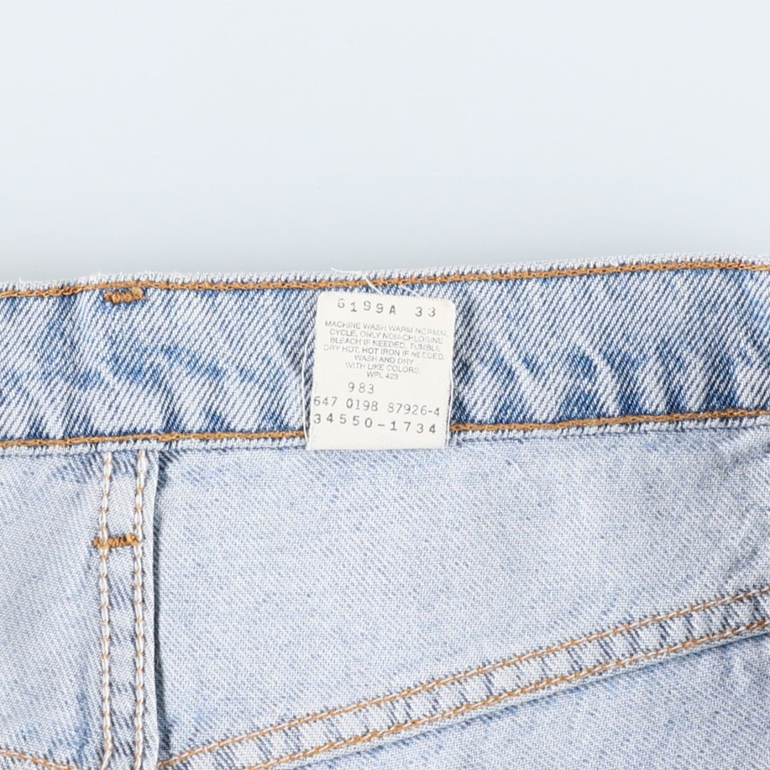 90'S Levi's 550 Relaxed Fit Orange Tab Denim Shorts, Men's Size W33 (approx.), Vintage cotton Blue type light blue Vintage Second Hand
