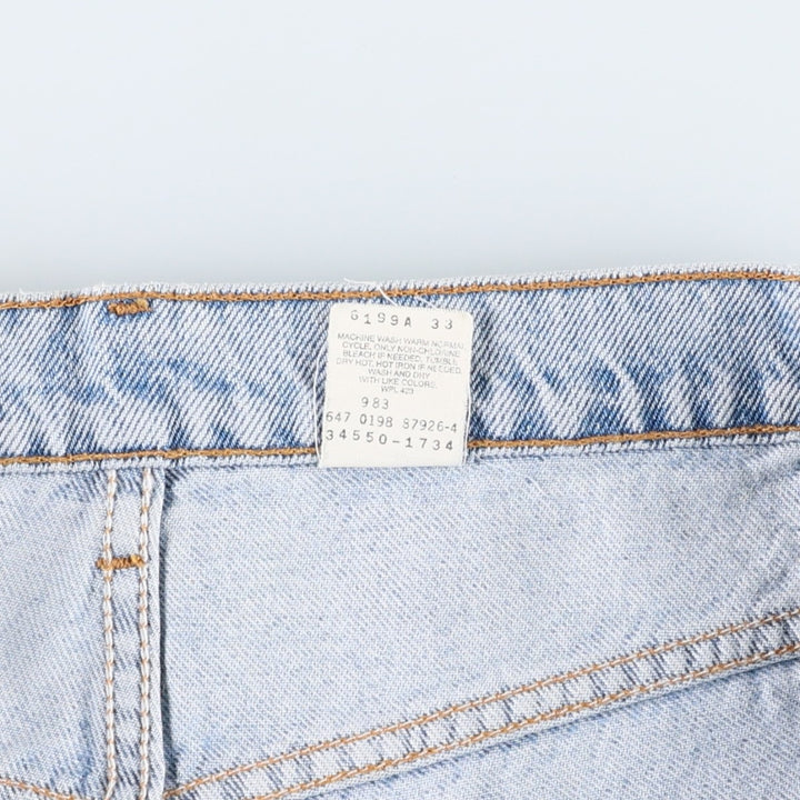 90'S Levi's 550 Relaxed Fit Orange Tab Denim Shorts, Men's Size W33 (approx.), Vintage cotton Blue type light blue Vintage Second Hand