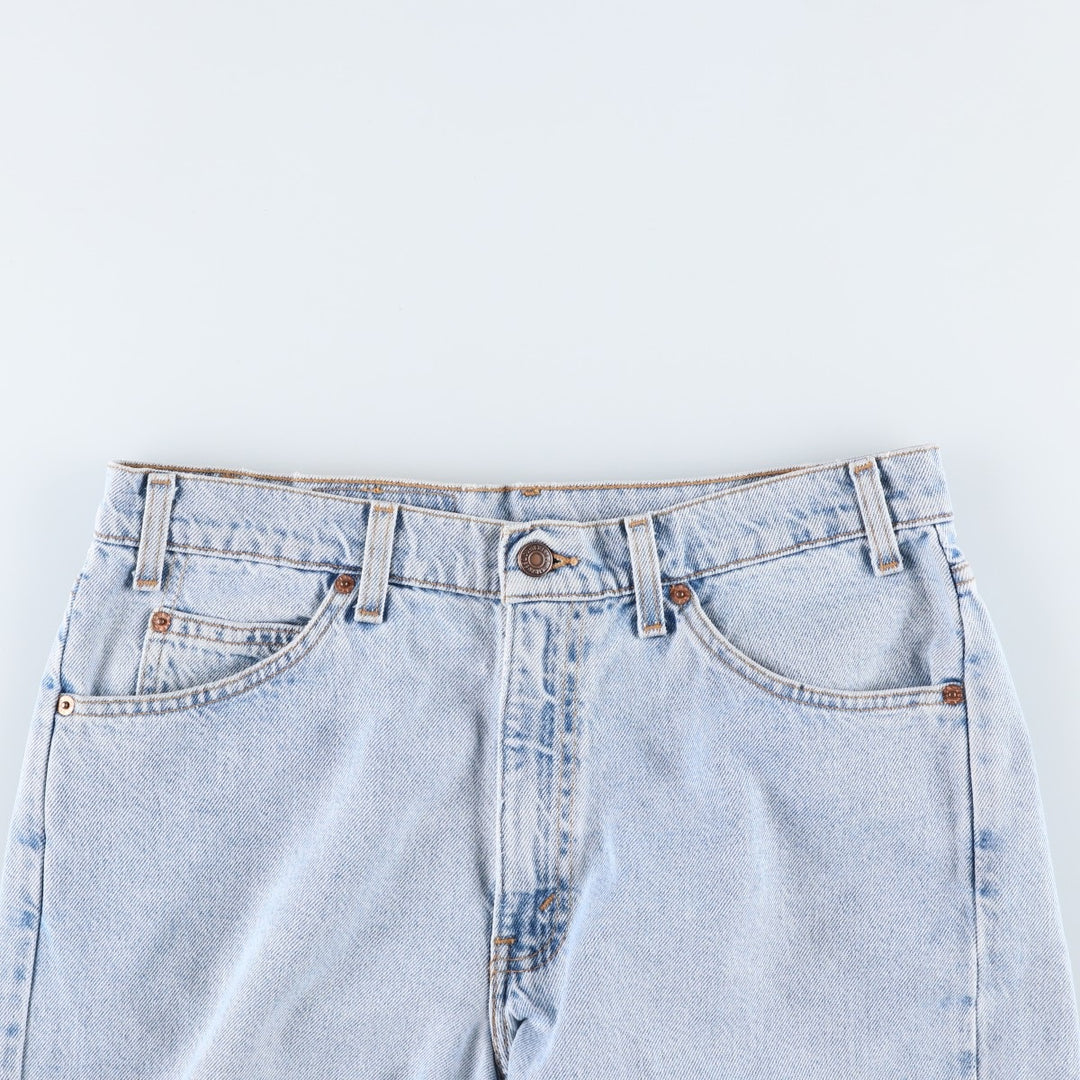 90'S Levi's 550 Relaxed Fit Orange Tab Denim Shorts, Men's Size W33 (approx.), Vintage cotton Blue type light blue Vintage Second Hand