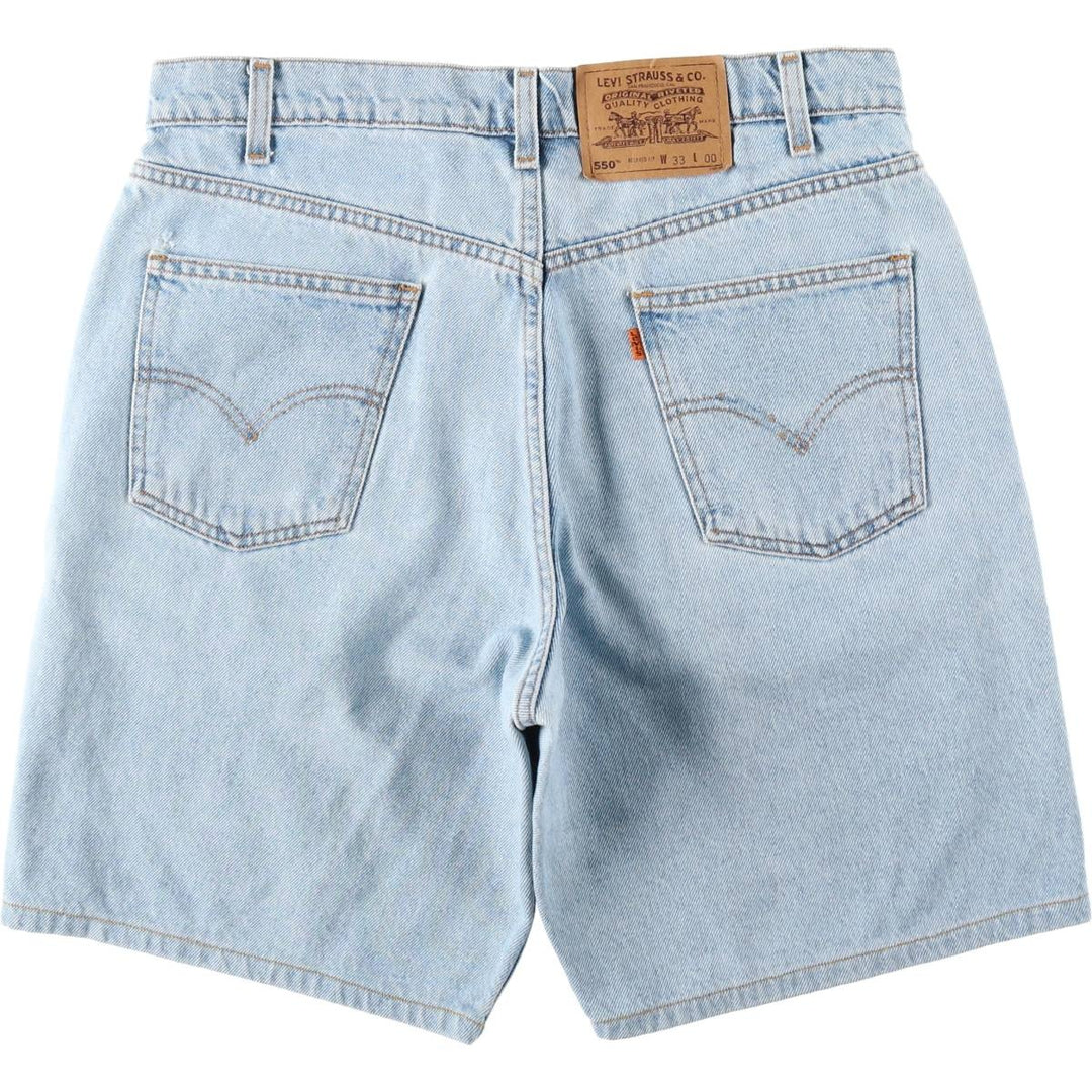 90'S Levi's 36550-1734 Relaxed Fit Orange Tab Denim Shorts, Men's W33 (approx.), Vintage cotton blue type Vintage Second Hand