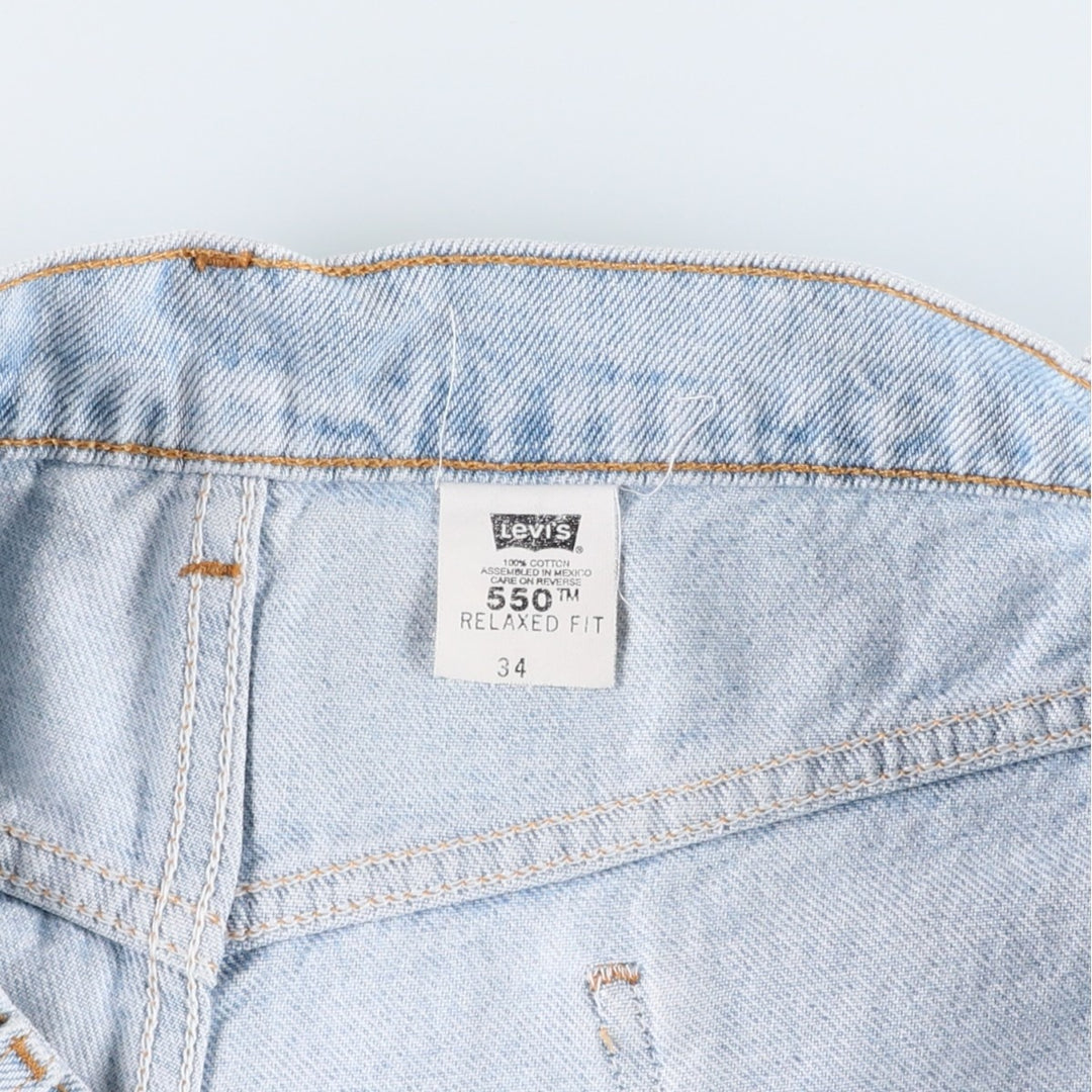 90'S Levi's 550 Relaxed Fit Denim Shorts, Men's Size W34 (approx.), Vintage cotton Blue type light blue Vintage Second Hand